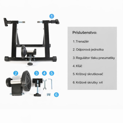 +Trenažér magnetický RockBros, čierny, oceľ/dural