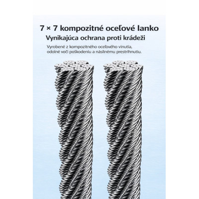 Zámok RockBros špirálový na kľúč, 12x1200mm, oranžový