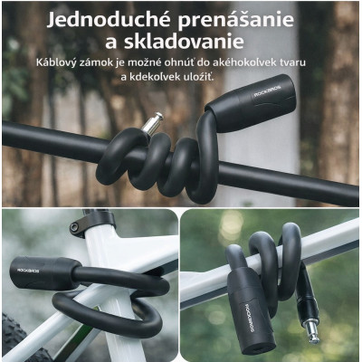 Zámok RockBros pamäťový na kľúč, rozmer 15x670mm