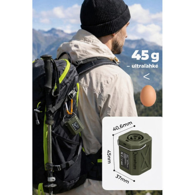 Pumpa RockBros mini elektrická so svetlom 300Lm, zelená, vrátane USB kábla, 45 g. V cene výrobku je zahrnutý recykl.pop.pre SR v