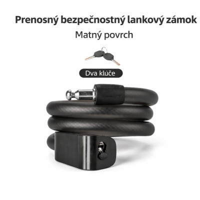 Zámok RB špirálový na kľúč, 14,2x1000mm,čierny