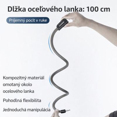 Zámok RB špirálový na kľúč, 14,2x1000mm,čierny