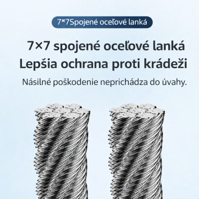 Zámok RB špirálový na kľúč, 14,2x1000mm,čierny