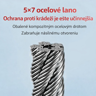 Zámok RB kódový 15x1200mm, čierny