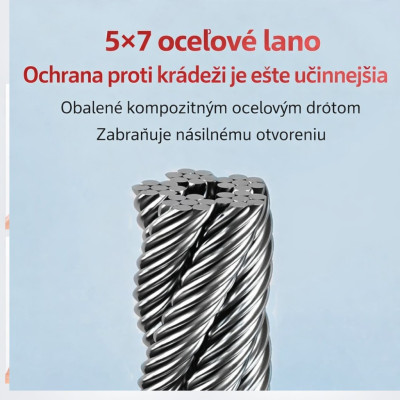 Zámok RB kódový 15x1800mm, čierny