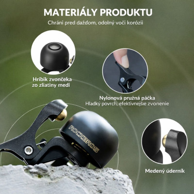 Zvonček RB, Classic, čierny, ľavý 100 Db, bronz