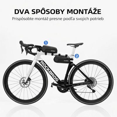 Taška RockBros na rám a do rámu, kapacita 1,8L, čierna