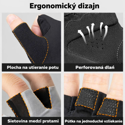 Rukavice RockBros protišmykové, veľ.L, čierne