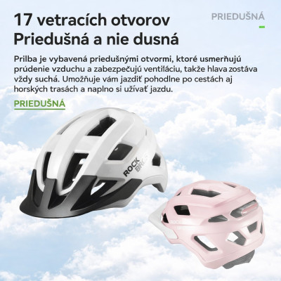 Prilba RockBros pre mládež so šiltom, veľ.M s otoč.uťah.,biela