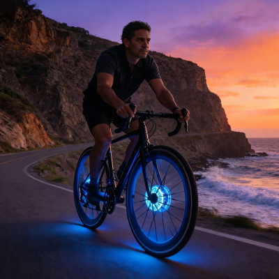 Svetlo RockBros na náboj kolesa, IP65, USB nabíjateľné, vodeodolné. V cene výrobku je zahrnutý recykl.pop.pre SR v sume 0,1248 €