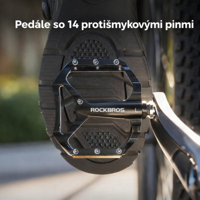Pedál RockBros, PL,LSL Flat Al, 9/16, čierny.