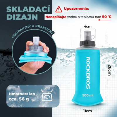 *Cyklofľaša RB skladacia, 500 ml, TPU polymér