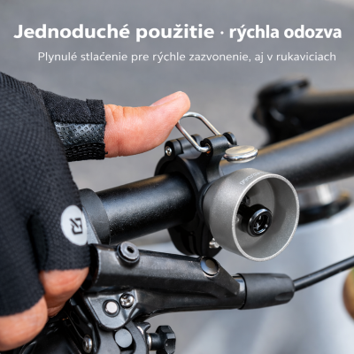 Zvonček RockBros, mosadz, 90 dB, titán