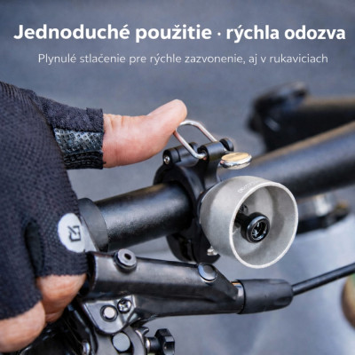 Zvonček RockBros, mosadz, 90 dB, strieborný