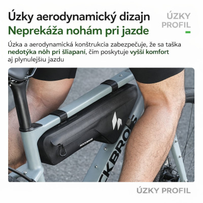 Taška RockBros vodotesná do rámu,kapacita 1,9L,čierna
