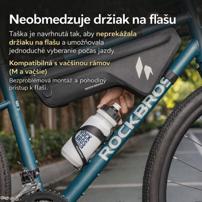 Taška RockBros vodotesná do rámu,kapacita 2,5L,čierna