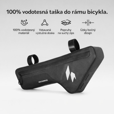 Taška RockBros vodotesná do rámu,kapacita 1,9L,čierna