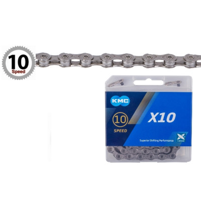 Reťaz KMC X-10, 1/2 x 11/128, sivá, 10 kolo.
