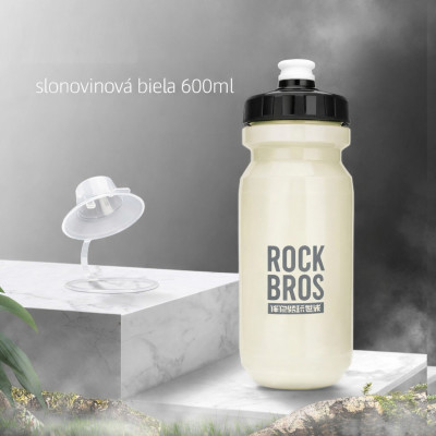 Cyklofľaša RockBros, polypropylén, 600 ml, krémová
