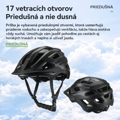 Prilba RockBros pre mládež so šiltom, veľ.M s otoč.uťah.,čierna