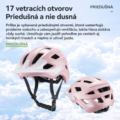 Prilba RockBros pre mládež so šiltom, veľ.M s otoč.uťah.,ružová