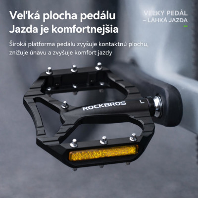 Pedál RockBros, PL,LSL Flat Al, 9/16, čierny.