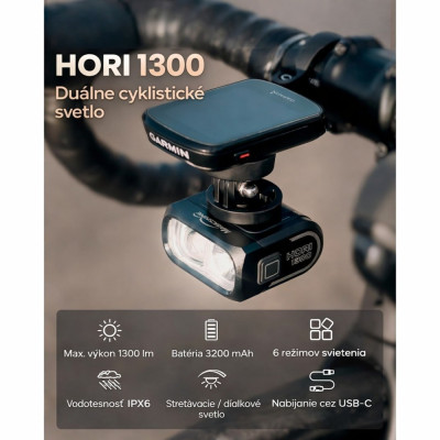 Svetlo predné Magicshine Hori 1300 Lm. V cene výrobku je zahrnutý recykl.pop.pre SR v sume 0,1248 €/kg.