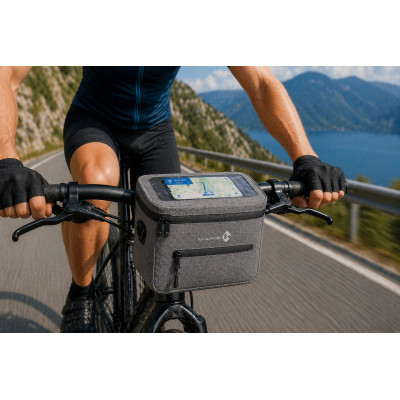 Taška M-WAVE na riadidlá  s clipom, prieč. na mobil