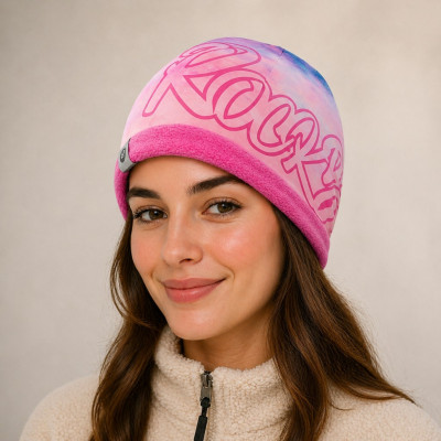 Termo čiapka Rockbros z fleecu s krytím na uši, ružová