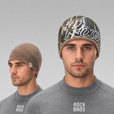 Termo čiapka Rockbros z fleecu s krytím na uši, hnedá